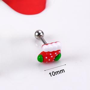 Anneaux de <span class=keywords><strong>piercing</strong></span> en acier inoxydable 316L avec zircon couleur bonbon, motif Père Noël de Noël, pour mariage et bijoux de corps - Product Image 5