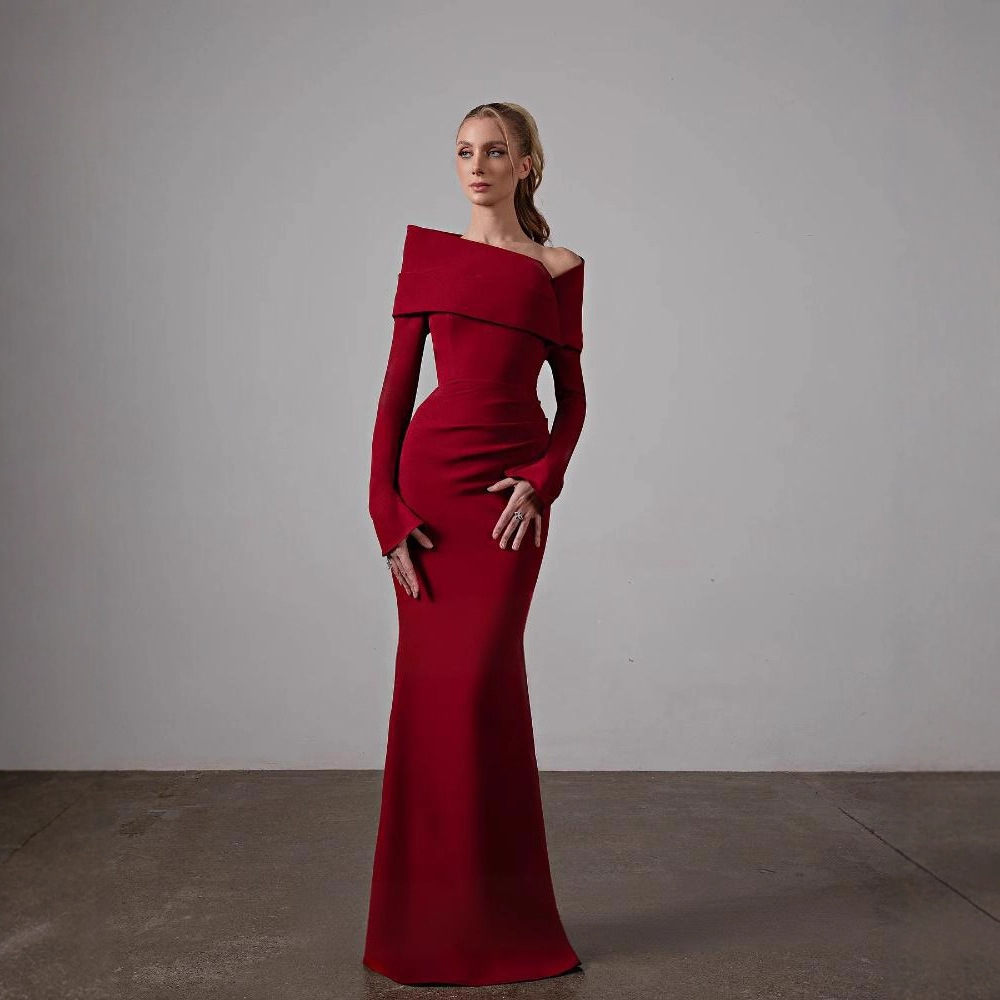 open lace back dress Burgundy Sweetheart Long Sleeve A-Line Prom Dress With Lace Appliques,  MP146  Musebridals