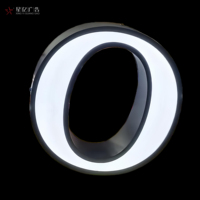 Plaque de porte publicitaire personnalisée en acier inoxydable, mini, plate, avec lettres lumineuses LED rétroéclairées, 12V, affichage statique à bouton-poussoir