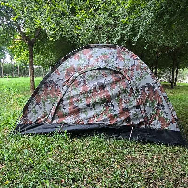TWROAD tenda berkemah instan portabel 2-4 orang, tenda berkemah luar ruangan ringan untuk keluarga pantai