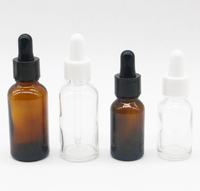 Din18 compte-gouttes en verre blanc noir bouchon compte-gouttes en plastique lisse 18/415 pour flacon compte-gouttes d'huile cosmétique boston bouteille ronde