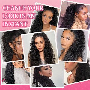 Bán buôn sợi tổng hợp kanekalon Futura xoăn đuôi ngựa tóc mảnh nước sóng dây rút <span class=keywords><strong>ponytail</strong></span> tóc mở rộng cho phụ nữ - Product Image 5