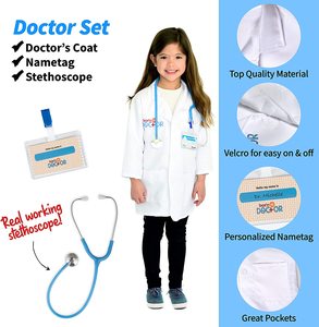 Nouveau style Costume professionnel pour enfants Déguisements de pompier, de policier, de médecin Ensemble de costumes Jouets de déguisement - Product Image 4