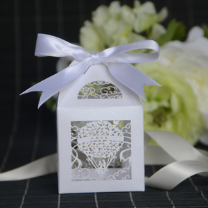 Scatole bomboniere personalizzate con taglio Laser per matrimonio <span class=keywords><strong>mongolfiera</strong></span> regalo regalo regalo, bomboniere, scatole regalo di nozze con nastro - Product Image 1