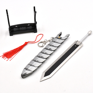 Offre Spéciale 22cm métal alliage tripes Berserk <span class=keywords><strong>épée</strong></span> porte-clés Pop-up Anime Dragonslayer Mini Katana pour Cosplay Collection - Product Image 3