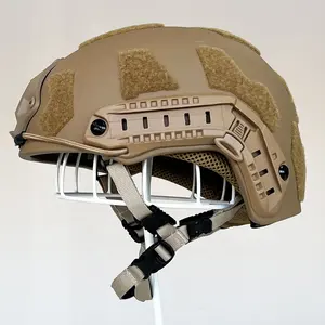 Helm pelindung keselamatan cepat, tahan guncangan kustom Khaki luar ruangan game taktis