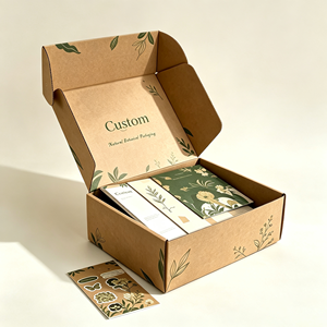 Boîte d'expédition en papier kraft recyclable, écologique, personnalisée et imprimée, pour l'emballage de produits de beauté et de soins de la peau - Vente flash - Product Image 4