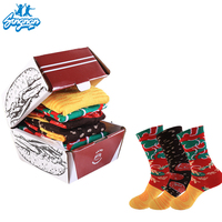 Chaussettes de sport pour femmes de haute qualité, respirantes et douces, chaussettes d'hiver en cachemire pour femmes, chaussettes chaudes créatives à thème pizza, boîte cadeau