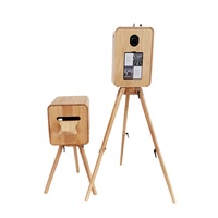 Photomaton de mariage en bois + support triangulaire pliable pour événements intérieurs et extérieurs