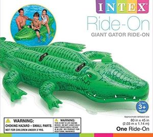 INTEX 58562 Cocodrilo inflable Jinete flotante Agua <span class=keywords><strong>Cama</strong></span> flotante Balsa de natación <span class=keywords><strong>Flotador</strong></span> de <span class=keywords><strong>piscina</strong></span> - Product Image 3