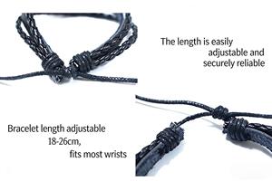 Pulseras de Cuero Trenzado Multicapa Hechas a Mano que Brillan en la Oscuridad con los 12 Signos del Zodiaco para Parejas, Venta al por Mayor - Product Image 6