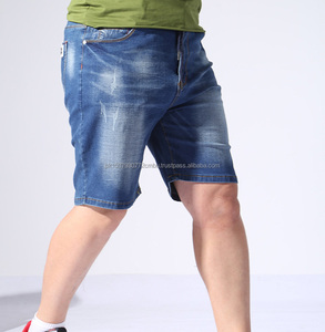 Short en jean effilé délavé déchiré pour homme, Bermuda en coton brodé, grande taille - Product Image 2