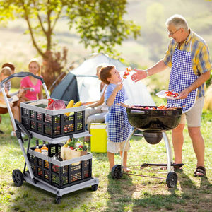 Chariot de courses pliable en métal pour supermarché, chariot à main commercial - Product Image 3