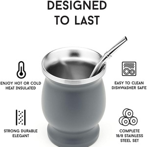 Great Quality Spanish Mate <strong>Cup</strong> 8oz Double Wall Stainless Steel <strong>South</strong> <strong>American</strong> Argentina Tea <strong>Cup</strong> Wholesale - Product Image 3