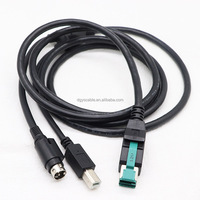 Kabel Data USB 12V Bertenaga DIN3pin+USB B/M Satu Kabel Jadi Dua Kabel Data USB 12V Bertenaga