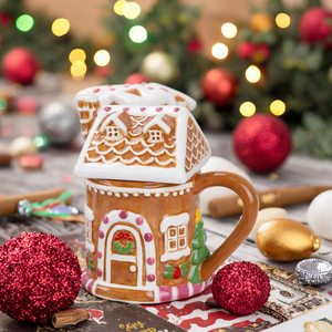Redeco Nouvelle Tasse <span class=keywords><strong>en</strong></span> Céramique Forme Maison <span class=keywords><strong>en</strong></span> <span class=keywords><strong>Pain</strong></span> <span class=keywords><strong>d</strong></span>'<span class=keywords><strong>Épice</strong></span>s, Mug <span class=keywords><strong>en</strong></span> Céramique de Noël, Vaisselle <span class=keywords><strong>D</strong></span>écorative pour Café et Thé - Product Image 1