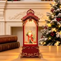 Décorations de Noël, boîte à musique, lumière nocturne scintillante, ornement, scène intérieure rotative, style européen, plastique