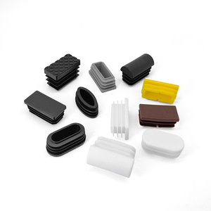 <b>Plastic</b> Leg Protection Pad 20x40mm Square Tube Non-Slip Furniture Foot Cover <b>Stool</b> Anti Slip Silent End Cap - Product Image 1