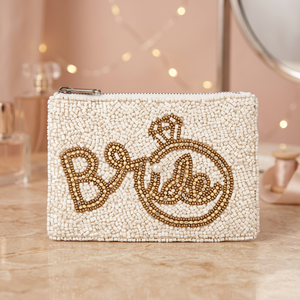 Pochette de mariée perlée avec broderie de perles, cadeau de mariage pour la fête nuptiale - Product Image 3