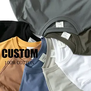 Kaus Ukuran Besar Pria Katun 210 Kustom Kaus 100 Gsm Oblong Kualitas Tinggi Obral Pabrikan Cina