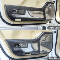 Protection de panneau anti-coup de pied pour Toyota Land Cruiser 200 LC200 2008-2021, style fibre de carbone, ABS, accessoires intérieurs de voiture