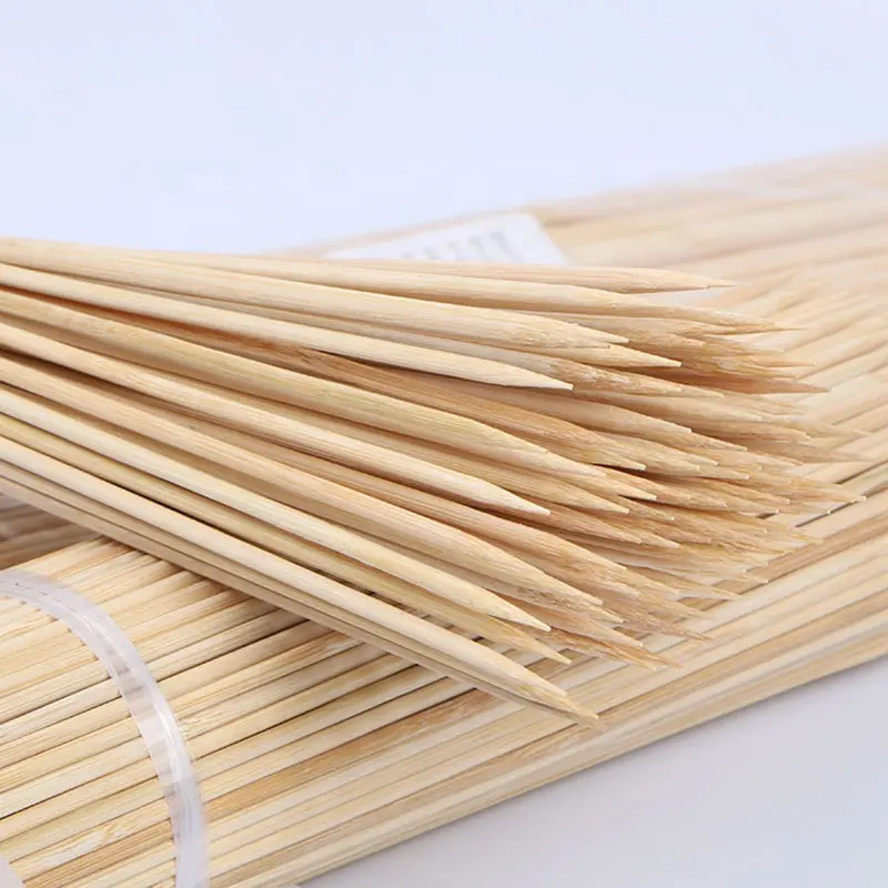 4 мм диаметр бамбука барбекю одноразовые деревянные палочки с узлами для шашлыка Satay шпажки