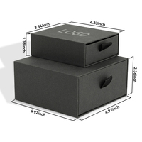 Boîte cadeau écologique personnalisée en carton de 2 mm d'épaisseur avec tiroir coulissant, gaufrage et pelliculage mat pour montres
