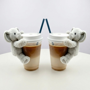 Decoración para Taza <span class=keywords><strong>de</strong></span> Café con Forma <span class=keywords><strong>de</strong></span> <span class=keywords><strong>Elefante</strong></span> y Oso <span class=keywords><strong>de</strong></span> Peluche con Fijación <span class=keywords><strong>de</strong></span> Velcro - Product Image 5