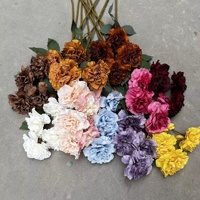 KW-F067 4 Tangkai Bunga Mawar Buatan Warna Caramel, Bunga Peony Sutra Buatan untuk Dekorasi Pernikahan