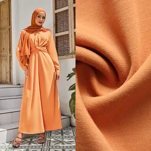 Milieuvriendelijke Abaya Vrouwen Moslim Jurk Stof Custom Stijl Abaya Dubai Stof Polyester Chiffon Gerecyclede Stof