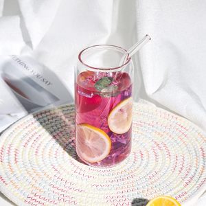 16oz thăng hoa thủy tinh với chữ cái món quà kỳ nghỉ Quà Tặng tùy chỉnh in quà tặng sinh nhật Matte mờ lọ thủy tinh với nắp & rơm - Product Image 2