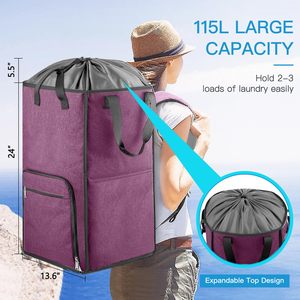 Sac de transport pliable pour linge sale, idéal pour les dortoirs universitaires – Panier à linge portable - Product Image 5