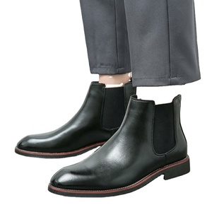Nouvelles bottes Chelsea pour hommes automne-hiver, bottes courtes à bout pointu, bottes à enfiler pour hommes, style business - Product Image 1