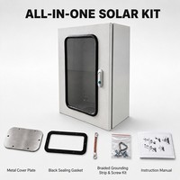 304 Edelstahl Solar-PV-Gehäuse IP65 Sichtfenster Wandmontierte Elektrobox mit DIN-Schiene