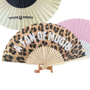 High Quality Customized Portable Folding Wooden Hand Bamboo <b>Paper</b> Fan With Painted Technique - Product Image 1