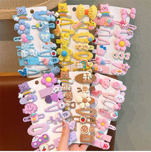 กิ๊บติดผมพลาสติกลายการ์ตูนน่ารักหวานๆ สำหรับเด็ก ทำมือ สีสันสดใส รูปหมี ดอกไม้ โบว์  กิ๊บติดผมเด็กผู้หญิง ของขวัญสำหรับใช้ในชีวิตประจำวัน - Product Image 2