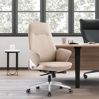 Chaise de bureau de direction ergonomique de haute qualité au design traditionnel, pivotante, inclinable, réglable en hauteur, confortable, en cuir PU