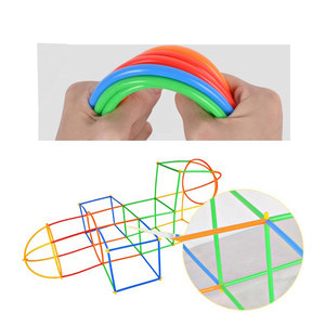 Juguete de Tubos de Plástico DIY, 300 Piezas, Conectores de Tubos de Paja, Bloques de Construcción 4D para Niños - Product Image 3