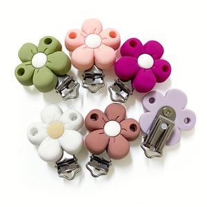 Clips y Cadenas de Silicona para Chupetes, con Diseño de Flores, Masticables, No Tóxicos, para Bebés, 10 Colores, para Accesorios DIY, Venta al Por Mayor - Product Image 5