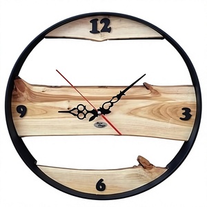 Rustic Metal <b>Digital</b> <b>Wall</b> <b>Clock</b> Round 30mm Thick Plate Battery Powered Silent Design for Living Room - Product Image 1