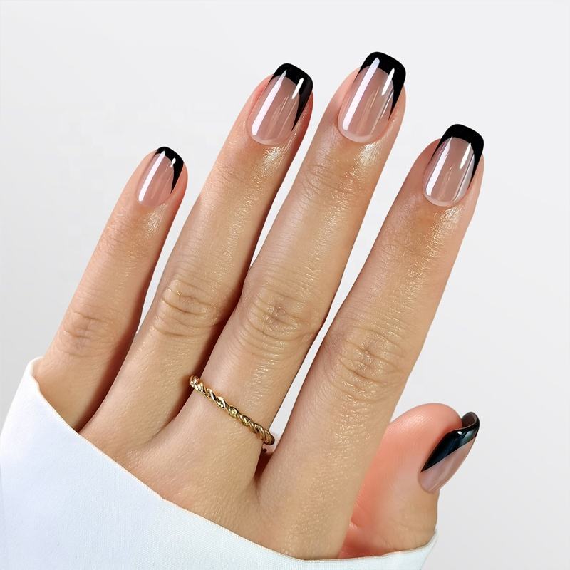 Custom Luxury Press on Nails Wholesale Artificial False Fake Nails High Quality French Tip Soft Gels Press on Nails