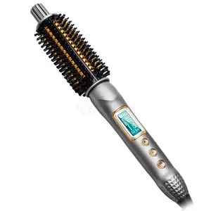 Elektrikli saç bigudi ayarlanabilir saç crimpers30S hızlı isı bir adım bukle makinesi yuvarlak sürgülü tarak özel diş termal fırça