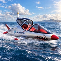 Jet-boat 2 places de style requin, 230 CV suralimenté, pour les aventures en mer et en lac