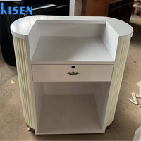 Comptoir de réception de luxe Kisen RICE WHITE avec lampe, comptoir de réception pour centre sportif, design moderne, comptoir de réception pour salon de beauté