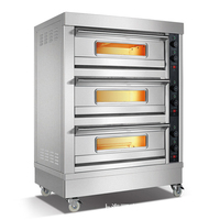 Équipement de boulangerie restauration industrielle commerciale 3 ponts 12 plateaux machine à pain de luxe gâteau pizza four de cuisson pont