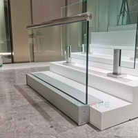 HDSAFE Bodenmontiertes Treppen-Aluminium-Rahmenloses Glaskanalsystem Modernes Hausgeländer Französischer Balkon Handlauf-Beschläge