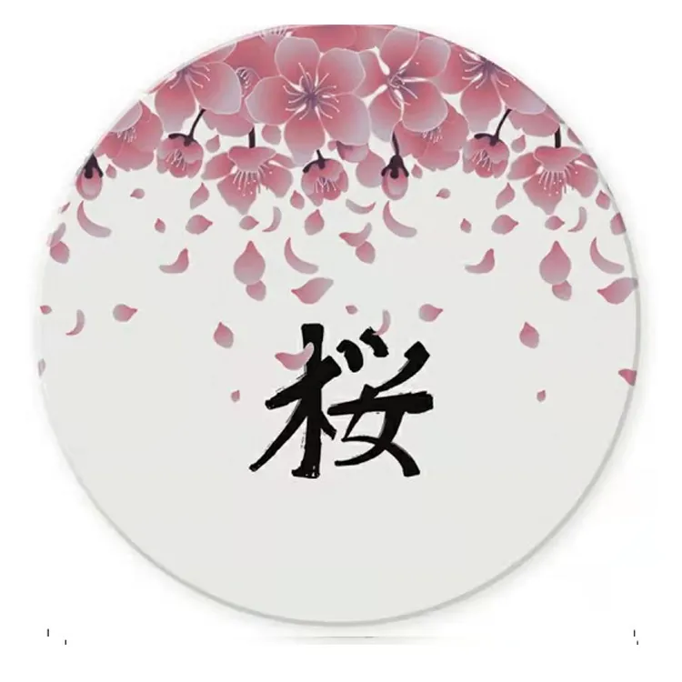 Posavasos redondo de 4 pulgadas con diseño de cereza rosa japonesa, posavasos redondo para mesa, Bar, taza, regalo de cerveza para cumpleaños, fiesta de bienvenida