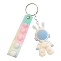Porte-clés en silicone en forme de lapin de dessin animé, jouet en peluche mignon, breloque pour livre et sac, cadeau exquis pour la maternelle, clé de voiture