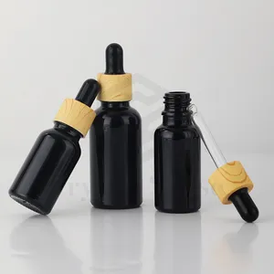 Black Skincare Glass Essential Oil Dropper Bottle 5ml 10ml 15ml 20ml 30ml 50ml 100ml Hair Oil Bottle Container Packaging