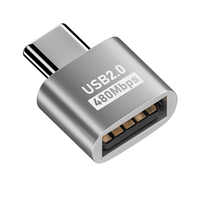 Adaptateur USB 2.0 mâle vers USB-C femelle portable avec logo OEM, transfert de données rapide 480 Mbps pour ordinateur portable et téléphone